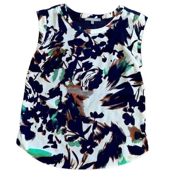 Daniel Rainn Tops - Daniel Rainn Women’s Piete Medium Lace Blue White Floral Workwear Blouse